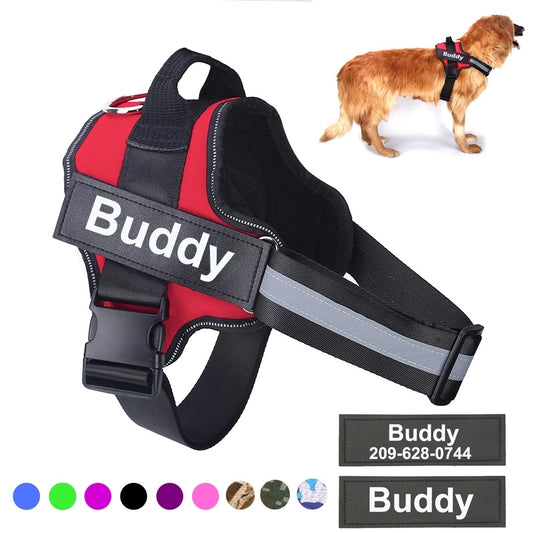 Custom No-Pull Reflective Dog Harness – Adjustable, Breathable, and Personalized for Small to Large Dogs